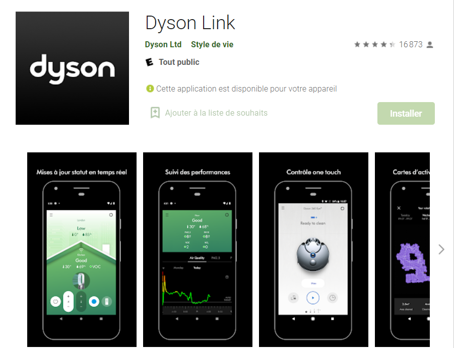 application mobile dyson pure humidify cool ph01